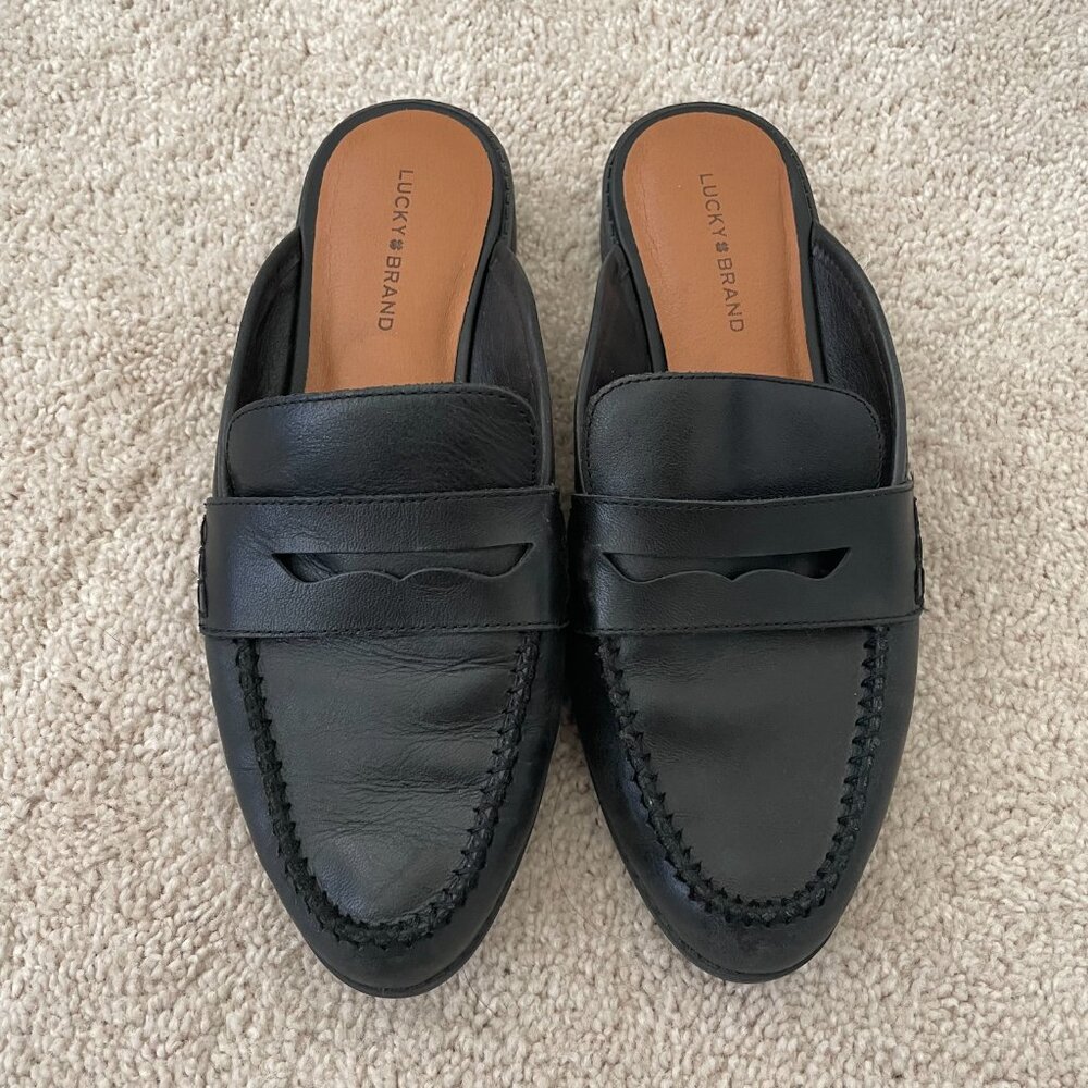 Lucky Brand Black Mule Loafers – Women’s Size 8.5 Slip-On Shoes